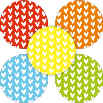 Kado Stickers | Hartjes 5 kleuren assorti (10x)