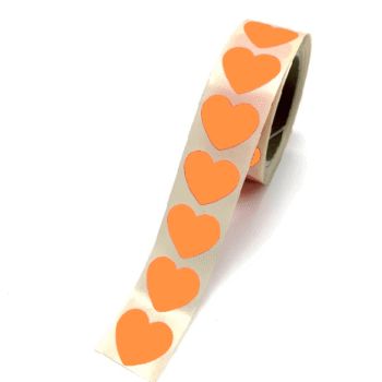 Sluit Stickers | Klein Hartje Neon Oranje (50 stuks)