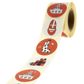 Kado Stickers | Sinterklaas in Rood wit Zwart (12x)
