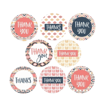 Sluit Stickers | Thank you - patroon (50 stuks)