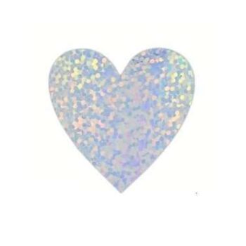Kado Stickers | Hart Zilver holografisch glans (10x)
