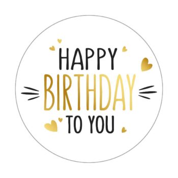 Kado Stickers | Happy birthday to you Gold (10 stuks)
