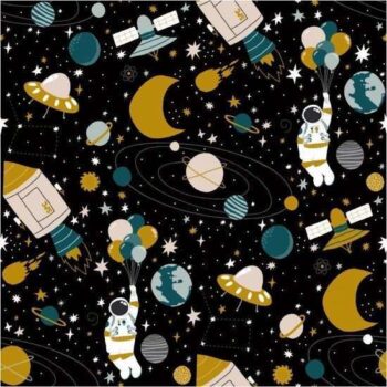 Kadopapier | Space Journey Black (50cmx2m)