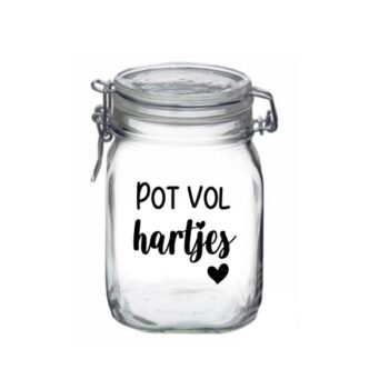 Snoeppot |  Pot vol  Hartjes + Hartje
