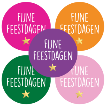 Kado Stickers | Fijne Feestdagen Colors (10 stuks)
