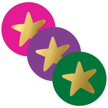 Kado Stickers | Ster Goud Kleur assorti (12 stuks)