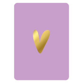 Ansichtkaartje | Hart Lila - goldfoil