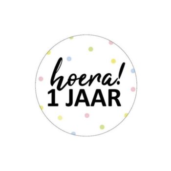 Kado Stickers | Hoera 1 Jaar (10x)
