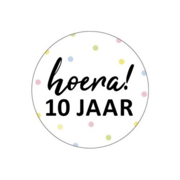 Kado Stickers | Hoera 10 Jaar (10x)