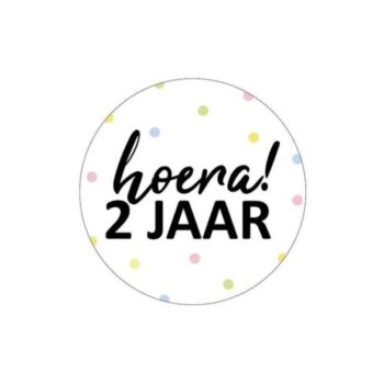 Kado Stickers | Hoera 2 Jaar (10x)