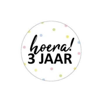 Kado Stickers | Hoera 3 Jaar (10x)