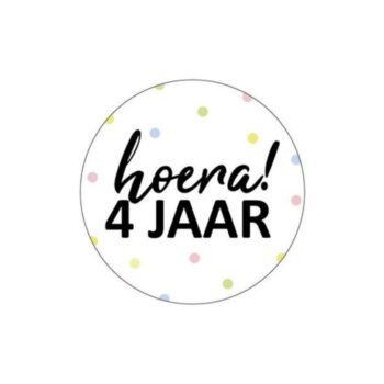 Kado Stickers | Hoera 4 Jaar (10x)