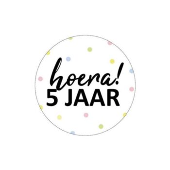 Kado Stickers | Hoera 5 Jaar (10x)
