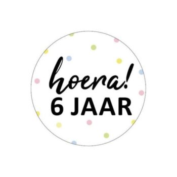 Kado Stickers | Hoera 6 Jaar (10x)