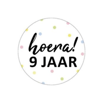 Kado Stickers | Hoera 9 Jaar (10x)