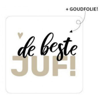 Kado Stickers | Beste juf Vierkant (10x)