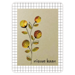 Ansichtkaartje | Nieuwe Baan - bloem ruitjes