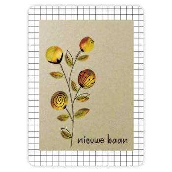 Ansichtkaartje | Nieuwe Baan - bloem ruitjes