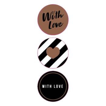 Kado Stickers | With Love Metalic Assorti (12x)
