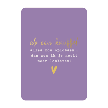 Ansichtkaartje | Als een knuffel zou oplossen....