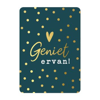 Ansichtkaartje | Geniet ervan goldfoil dots