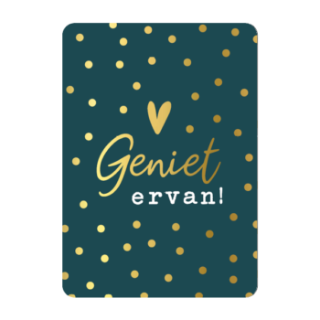 Ansichtkaartje | Geniet ervan goldfoil dots