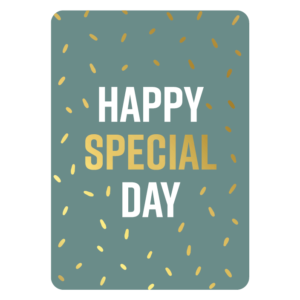 Ansichtkaartje | Happy special day goldfoil