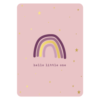 Ansichtkaartje | Hello Little One Regenboog goldfoil
