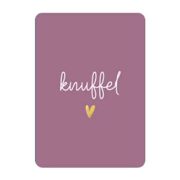 Ansichtkaartje | Knuffel met goldfoil hartje
