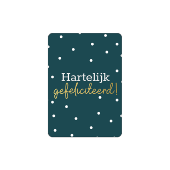 Cadeaukaartje  | A7 - Hartelijk gefeliciteerd - blue
