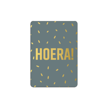 Cadeaukaartje  | A7 - Hoera - goldfoil confetti