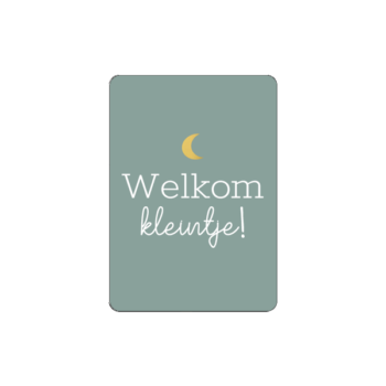 Cadeaukaartje | A7 - Welkom kleintje - goud maantje