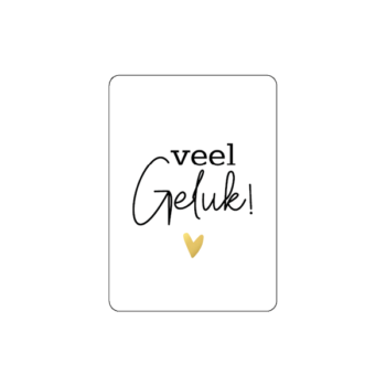 Cadeaukaartje  | A7 - Veel geluk - goldfoil hartje