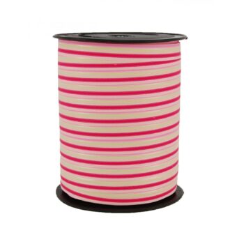 Krullint | Roze Fuchsia groen gestreept | 10mm (5m)