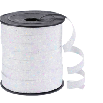 Krullint | Wit Glitter  | 10mm (5m)