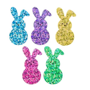 Kado Stickers | Paashaasjes glitter glans (10 stuks)