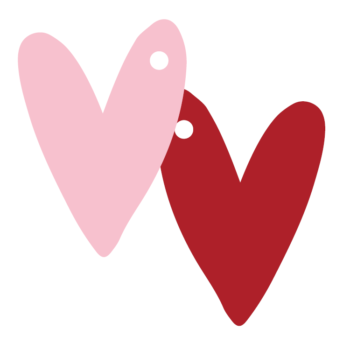 Kadolabel | Hartje Rood - Roze (set van 5)