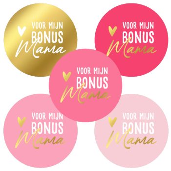 Kado Stickers | Voor mijn Bonus Mama (10 stuks)