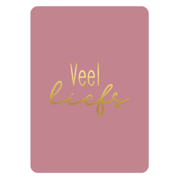 Ansichtkaartje | Veel liefs Roze - goldfoil