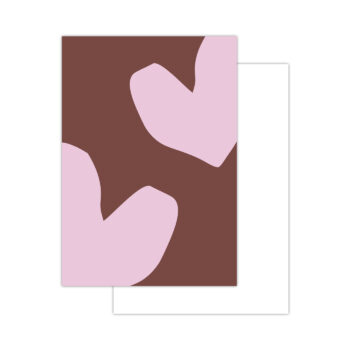 Cadeaukaartje | A7 - Solo Hearts - Roze Aubergine