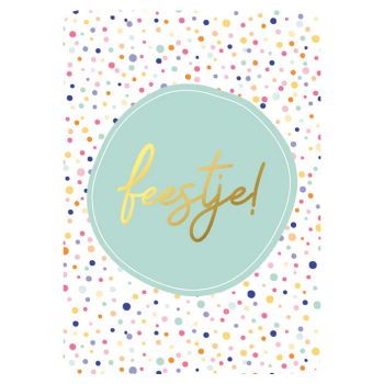Ansichtkaartje | Feestje - Confetti