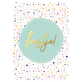 Ansichtkaartje | Feestje -  Confetti