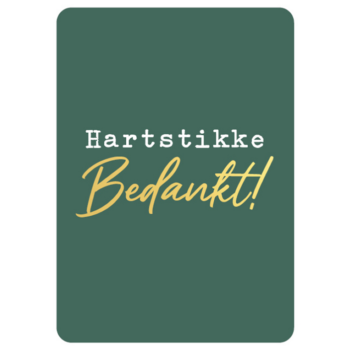 Ansichtkaartje | Hartstikke Bedankt - goldfoil