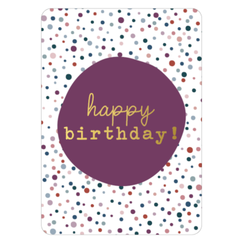 Ansichtkaartje | Happy Birthday - Confetti