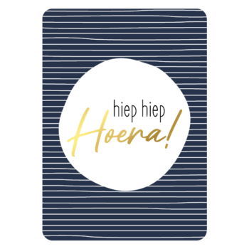 Ansichtkaartje | Hiep Hiep Hoera goldfoil