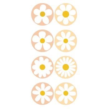 Sluit Stickers | Klein Bloem Beige Terra (50 stuks)