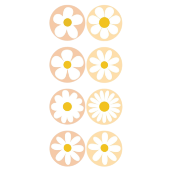 Sluit Stickers | Klein Bloem Beige Terra (50 stuks)