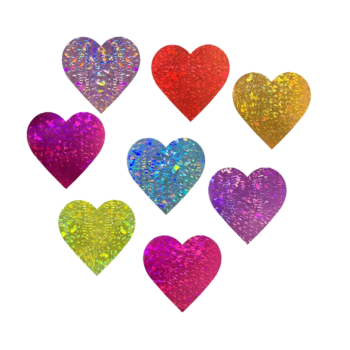 Kado Stickers | Glitter hartjes (16 stuks)