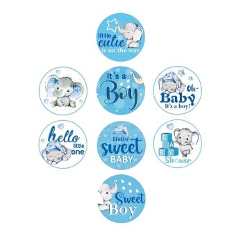 Sluit Stickers | Baby Girl Boy olifantje  (50 stuks)