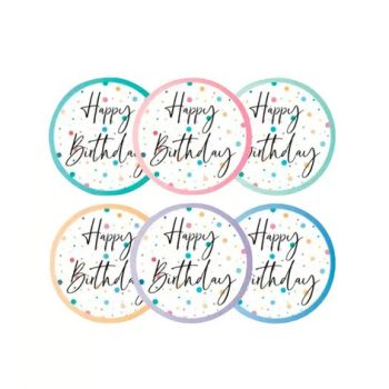 Sluit Stickers | Klein Happy Birthday confetti (50 stuks)